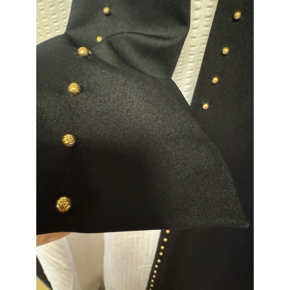 Vintage 1970s Bernie Bee New York Wide Leg Palazzo Jumpsuit Black Studded Zip MD - Picture 11 of 16